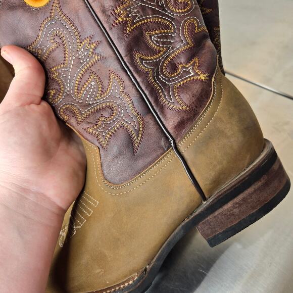 LA SIERRA Y CARRETA Western Leather Boots Embroidered Size 26/7.5 main image 7